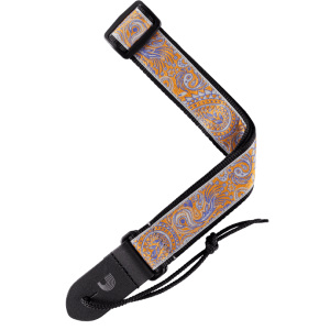 D'addario Jacquard Ukulele Starp - Paisley Gray/Orange