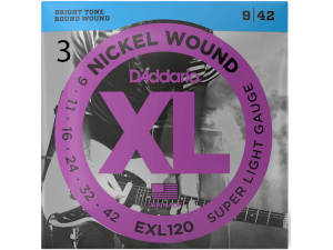 D'addario EXL120-3D 09-42 Nickel Super Light - 3-Pack