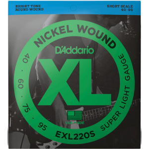D'addario EXL220S Nickel Short Scale Bass Strings 40-95