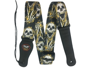 Rock You 2" Guitar Strap - Leatherette Ends - Skull