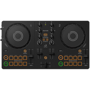 AlphaTheta DDJ-FLX2 Compact 2-Channel DJ Controller w/DM-40D 4-Inch Desktop Monitor System