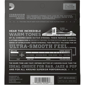 D'addario Chromes ECB80 45-95 Super Light Long Scale Flat Wound Bass Guitar Strings