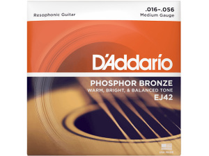 D'addario EJ42 .16-.56 Phosphor Bronze Resophonic Acoustic Guitar Strings