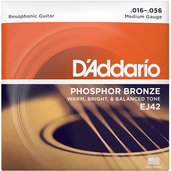 D'addario EJ42 .16-.56 Phosphor Bronze Resophonic Acoustic Guitar Strings