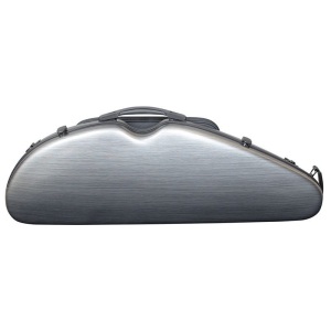 Hidersine Violin Case - Polycarbonate Halfmoon - Brushed Silver