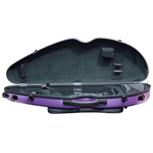 Hidersine Violin Case - Polycarbonate Halfmoon - Brushed Purple