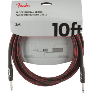 Fender Professional 10ft Instrument Cable - Red Tweed