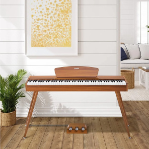 Donner DDP80 - Upright Digital Piano Home Set - Walnut