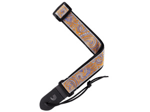 D'addario Jacquard Ukulele Starp - Paisley Gray/Orange