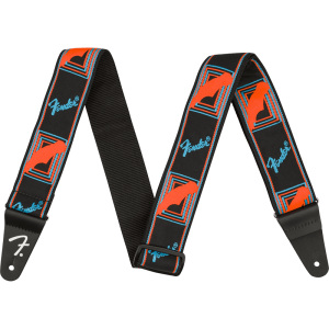 Fender Neon Monogrammed Guitar Strap - Blue/Orange