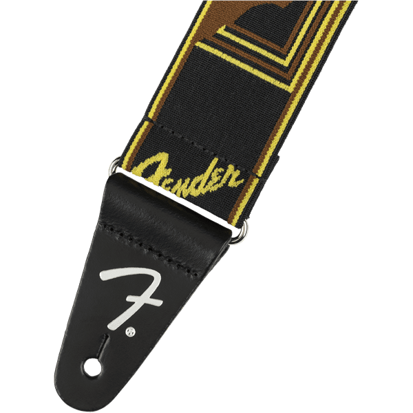 Fender Weighless 2-Inch Guitar Strap - Black/Yellow/Brown - Image 3