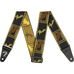 Fender Weighless 2-Inch Guitar Strap - Black/Yellow/Brown