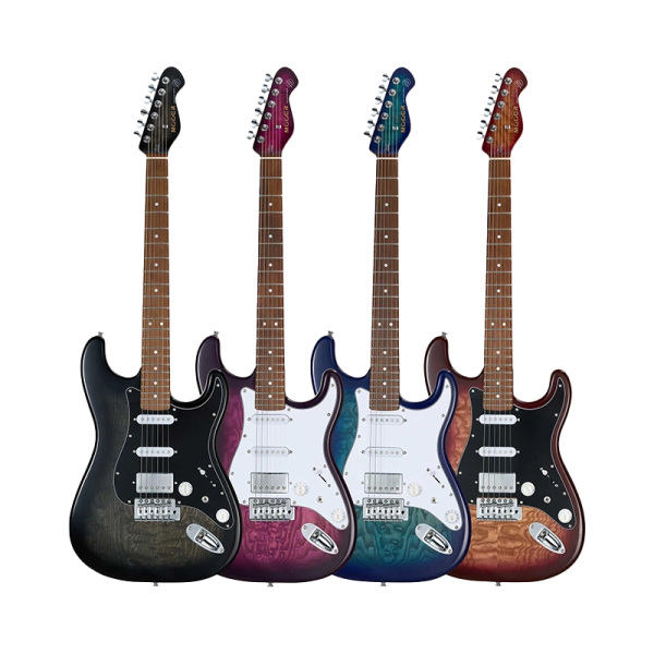 MOOER MCS20 Pro Electric Guitar - HSS - Prune Purple - Image 4