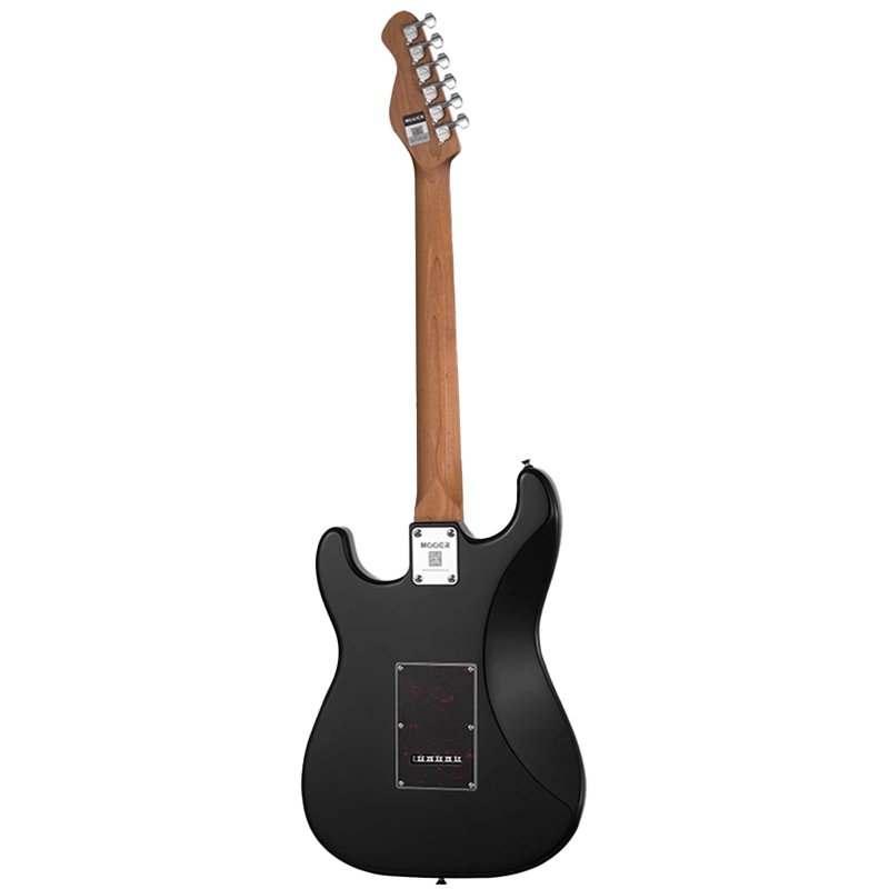 MOOER MCS10 Pro Electric Guitar - HSS - Black w/Pearl White Pickguard - Image 3