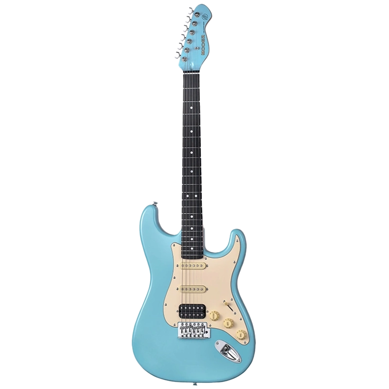 MOOER MCS10 Pro Electric Guitar - HSS - Daphne Blue