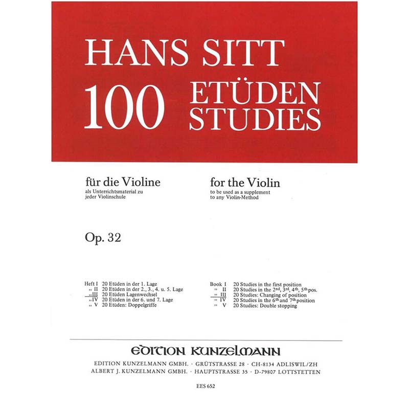 100 Etudes For Violin - Vol 3 - Op.32