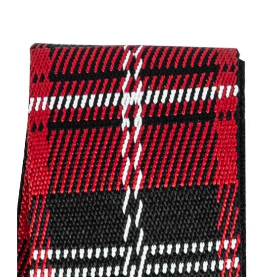 TGI Guitar Strap Woven Cotton Vegan - Tartan Red