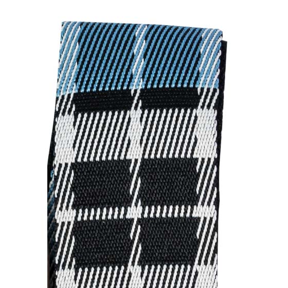 TGI Guitar Strap Woven Cotton Vegan - Tartan Blue