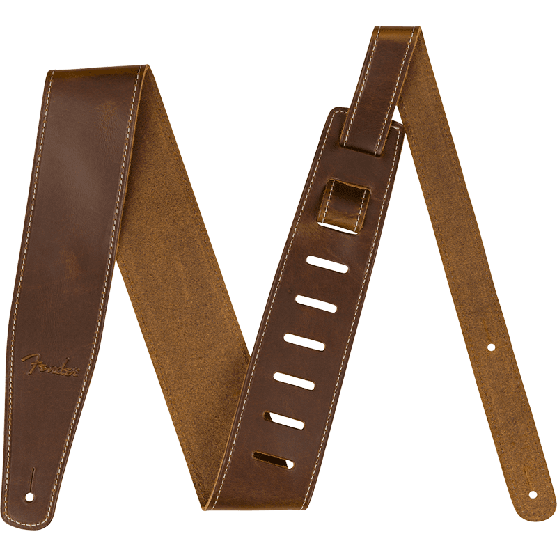 Fender Broken-In 2.5" Leather Guitar Strap - Tan