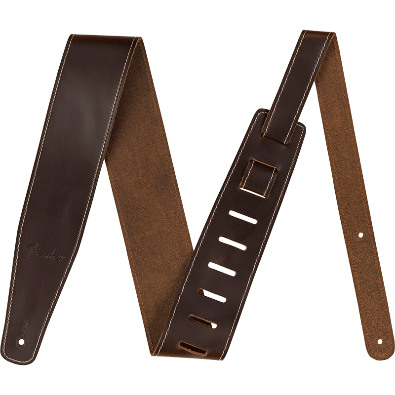 Fender Broken-In 2.5" Leather Guitar Strap - Brown