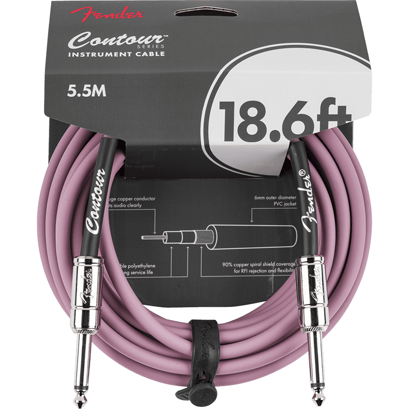 Fender Countour Series Instrument Cable 18.6ft - Burgundy Mist