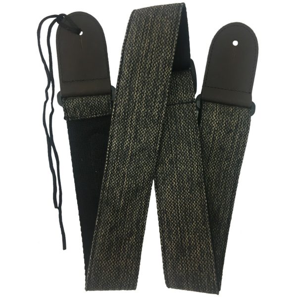 Rock You 2" Cotton/Linen Guitar Strap - Leather Ends - Mocha