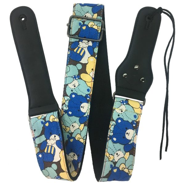 Rock You 2" Guitar Strap - Leatherette Ends - Teddy Bears