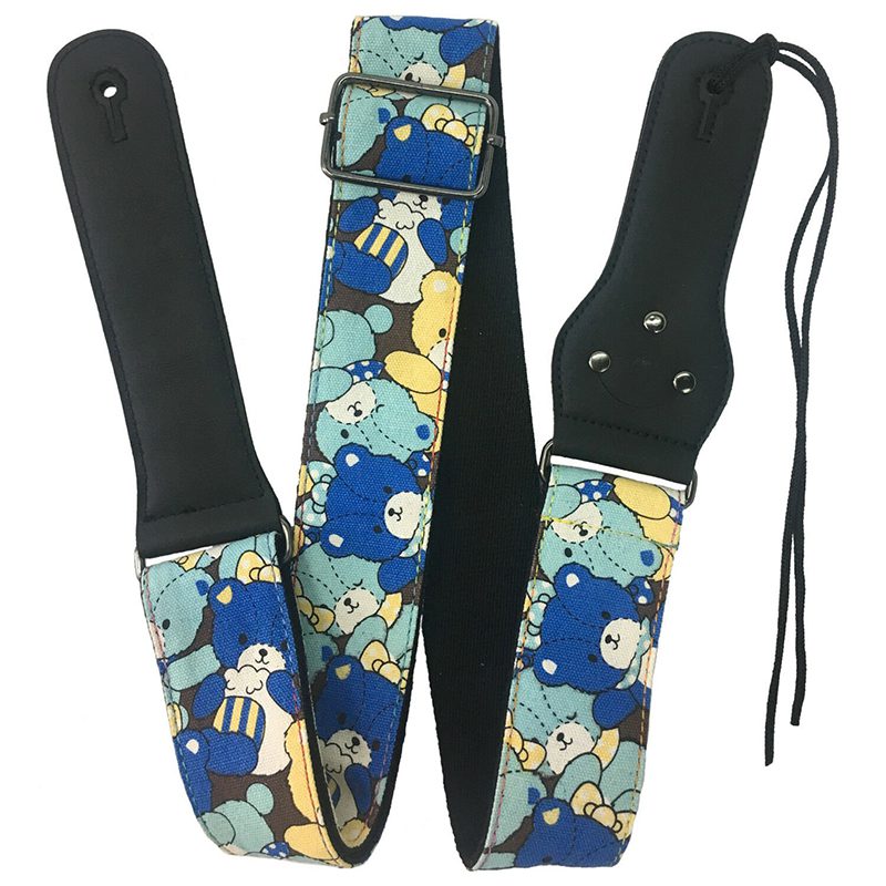 Rock You 2" Guitar Strap - Leatherette Ends - Teddy Bears