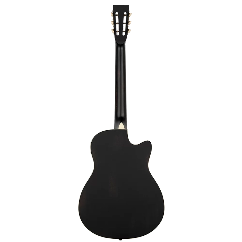 Ortega RRG40CE-LH Left Handed Resonator Guitar w/Pickup - Distressed Satin Black - Image 7