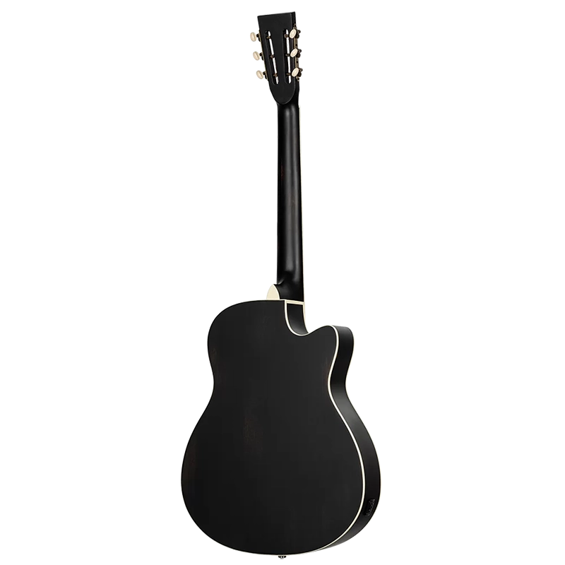 Ortega RRG40CE-LH Left Handed Resonator Guitar w/Pickup - Distressed Satin Black - Image 6