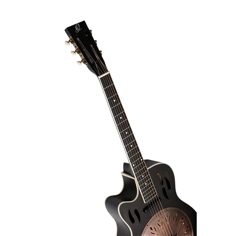 Ortega RRG40CE-LH Left Handed Resonator Guitar w/Pickup - Distressed Satin Black - Image 5