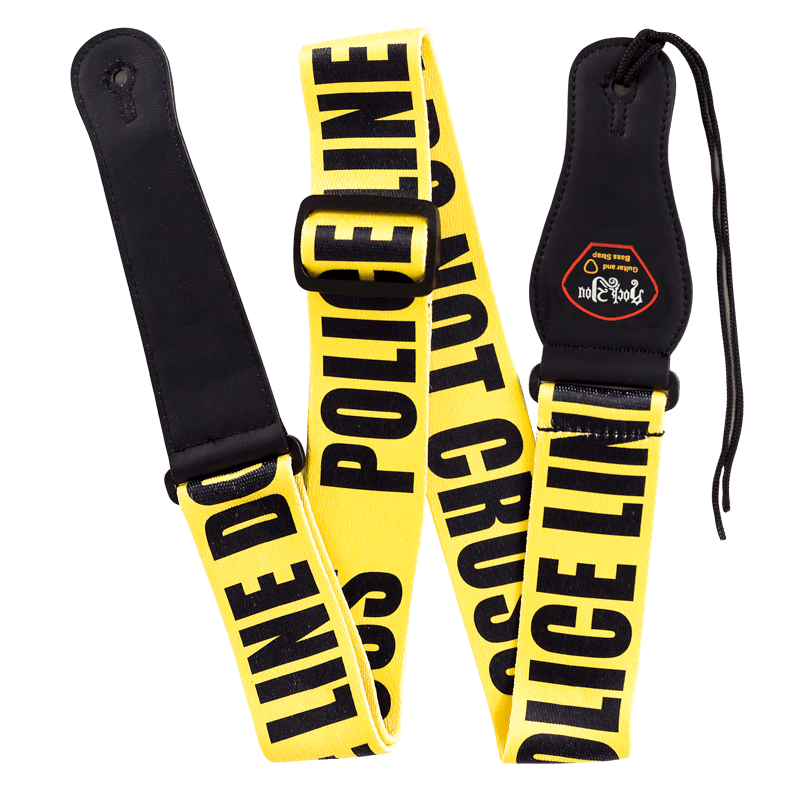 Rock You 2" Guitar Strap - Leatherette Ends - Police Tape