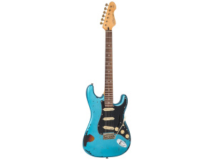 Vintage V6 Icon - Distressed Gun Hill Blue Over Sunburst