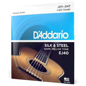D'addario EJ40 Silk And Steel - .11-.47 - Light Acoustic Guitar Strings