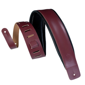 Levy's DM1PD Larsen Leather Deluxe Guitar Strap - Burgundy