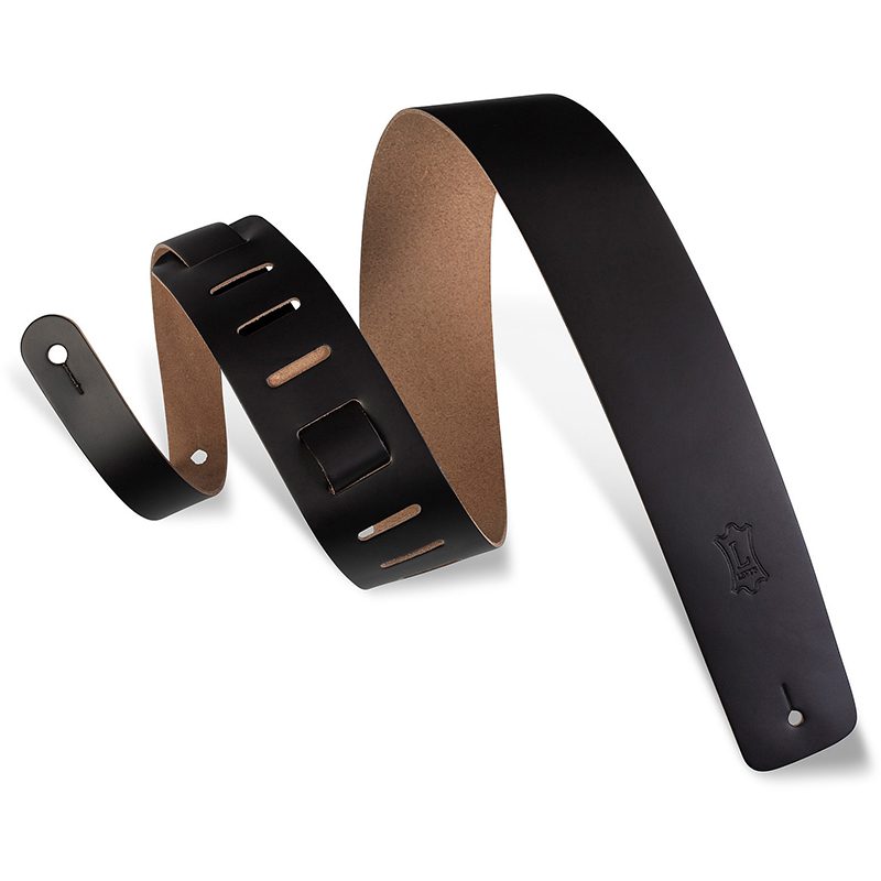 Levy's M1-BLK Larsen Leather Guitar Strap - Black