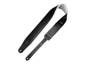 Levy's M26PD Top Grain 3-Inch Leather Guitar Strap - Black On White