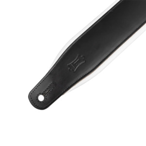 Levy's M26PD Top Grain 3-Inch Leather Guitar Strap - Black On White