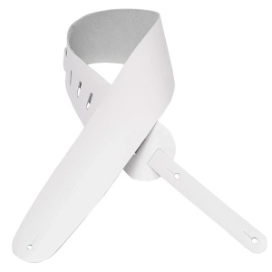 Levy's M4-BK Lead Leather Guitar Strap - White