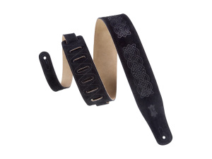 Levy's MS26-CK Celtic Embossed Suede 2.5 Inch Guitar Strap - Black