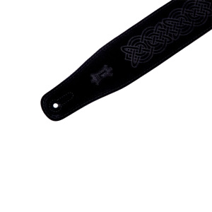 Levy's MS26-CK Celtic Embossed Suede 2.5 Inch Guitar Strap - Black