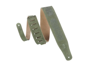 Levy's MS26-CK Celtic Embossed Suede 2.5 Inch Guitar Strap - Green