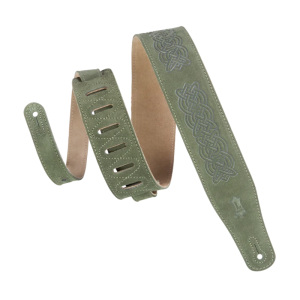 Levy's MS26-CK Celtic Embossed Suede 2.5 Inch Guitar Strap - Green