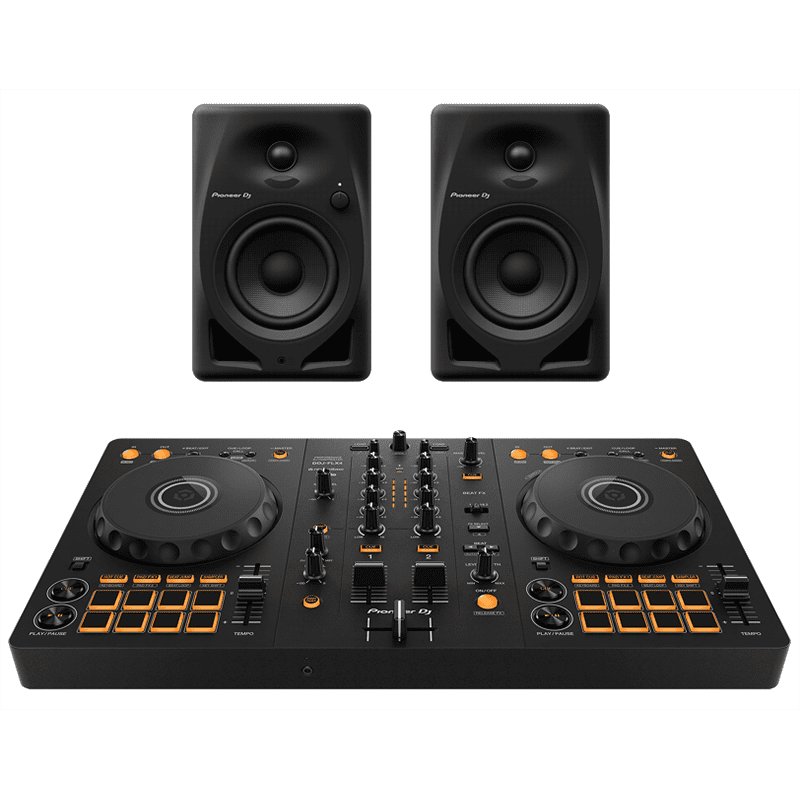 Pioneer DJ DDJ-FLX4 2-Channel DJ Controller w/DM-40D Monitor Speakers