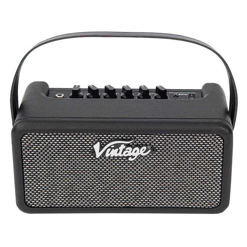 Vintage Retro 15-Watt Guitar Amplifier w/DSP - Black - Image 8