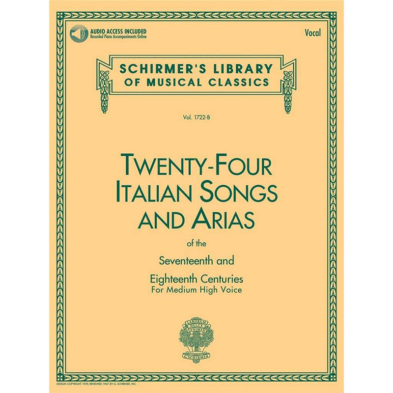 24 Italian Songs And Arias - Medium High Voice