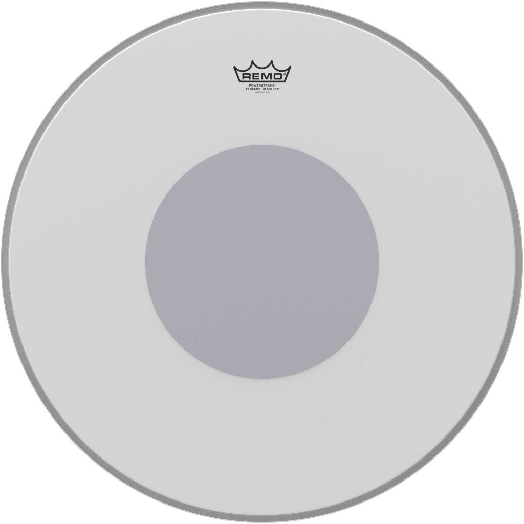 Remo 22" Powerstroke P3 Coated w/Black Dot
