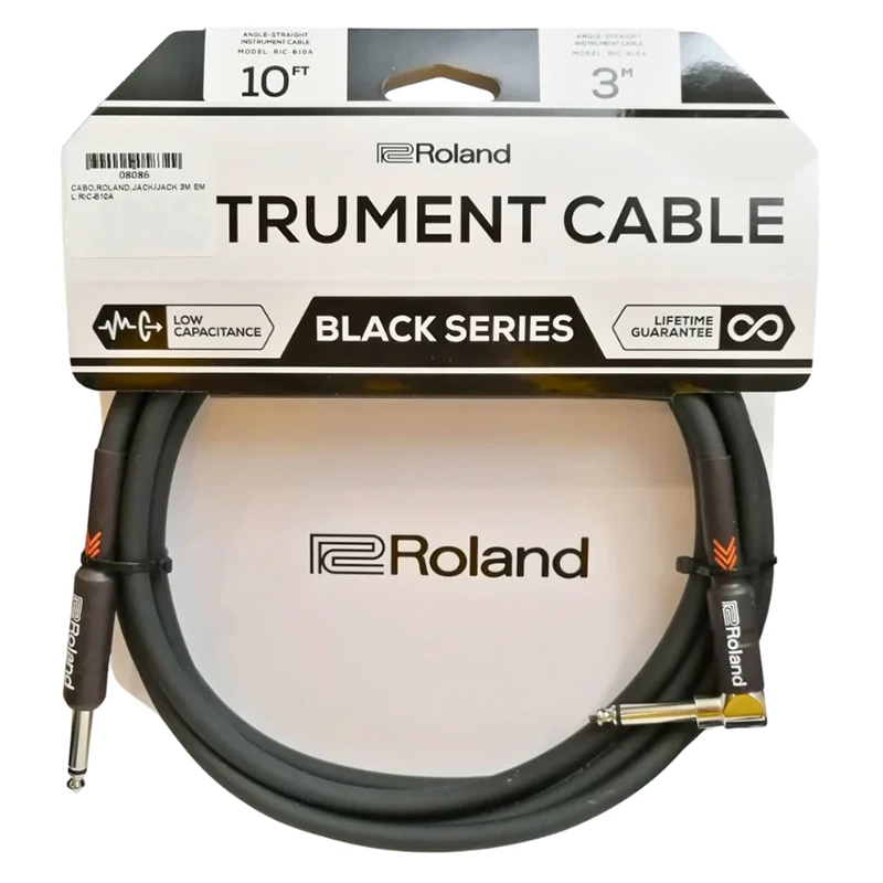Roland Black Series - RIC-B10A - 10ft/3m Angled Instrument Cable