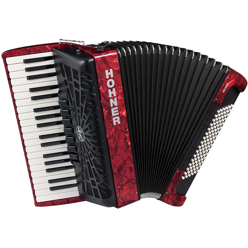Hohner Bravo III 96 Silentkey - 96 Bass Piano Accordion - Red