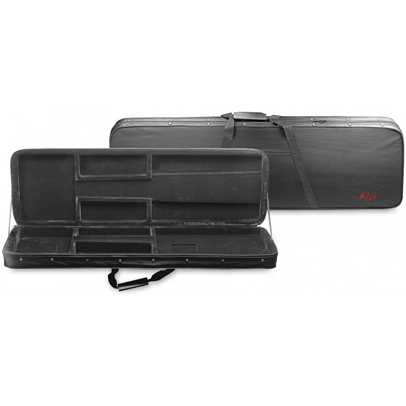 Stagg HGB2-RB - Electric Bass Guitar Square Polyfoam Case - Black